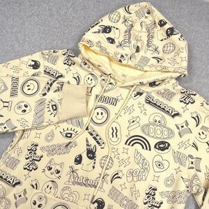 Vidcon Hoodie Mens Large Ivory Convention Fleece Sweatshirt All Over Print AOP
